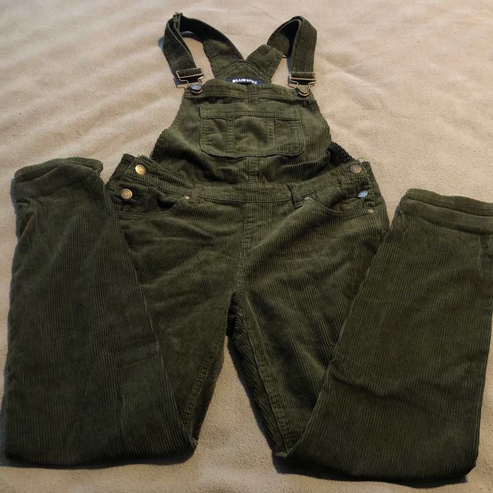 Blue Spice Corduroy Overalls Women’s Size 5 Green Y2K 90s Outdoor Gardening